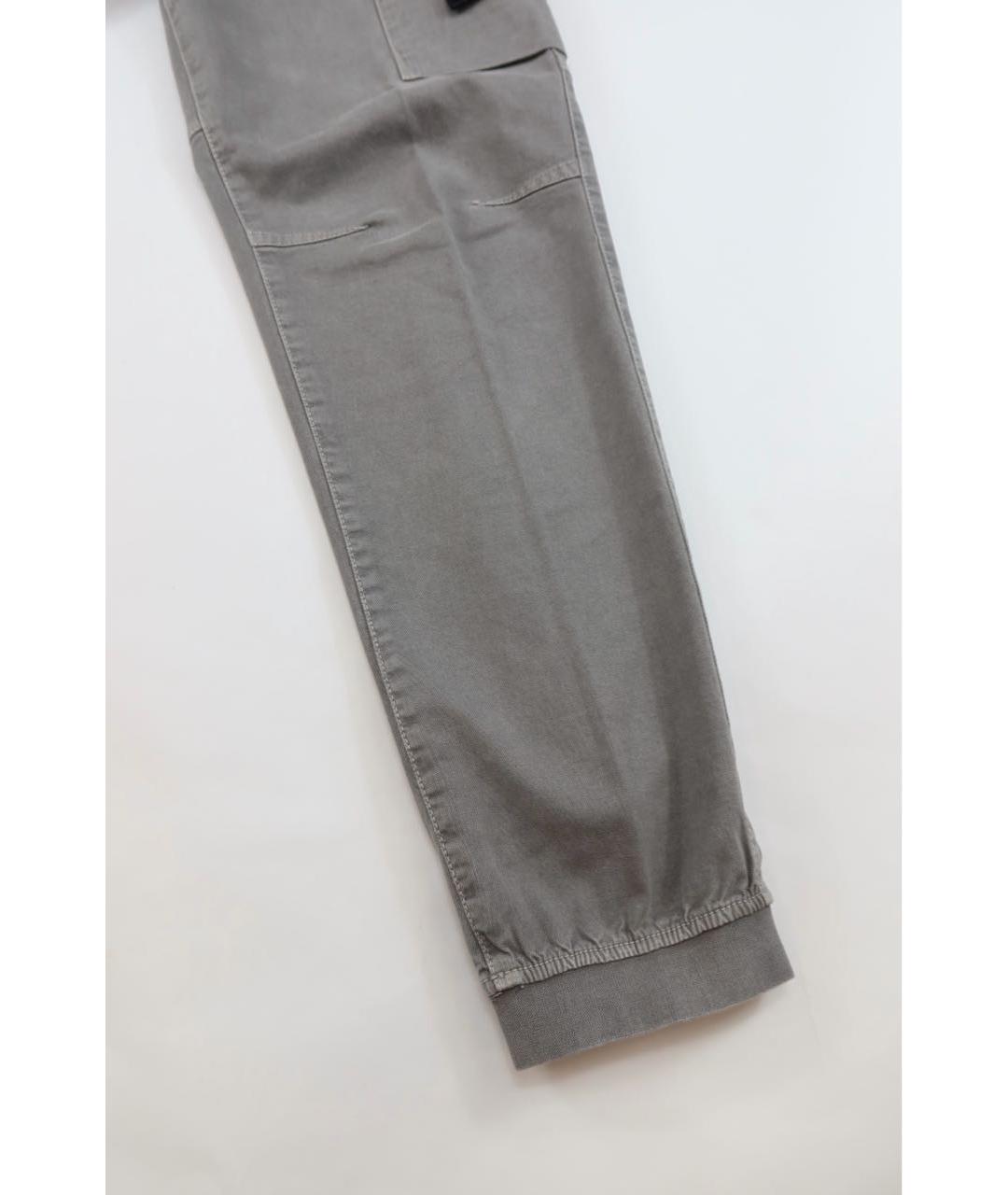 STONE ISLAND Серые хлопковые повседневные брюки, фото 2