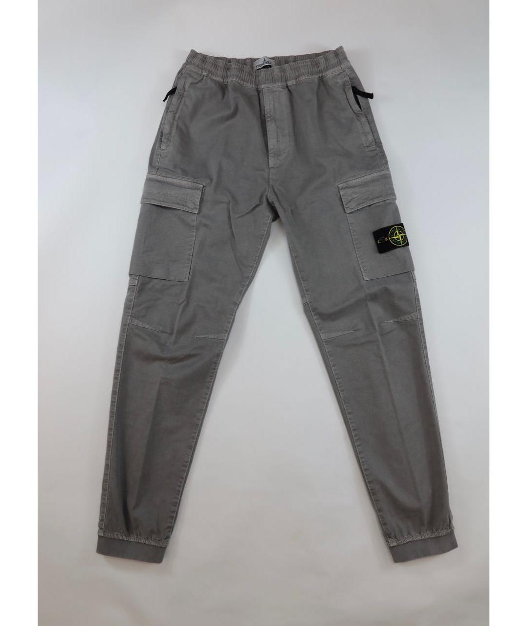 STONE ISLAND Серые хлопковые повседневные брюки, фото 7