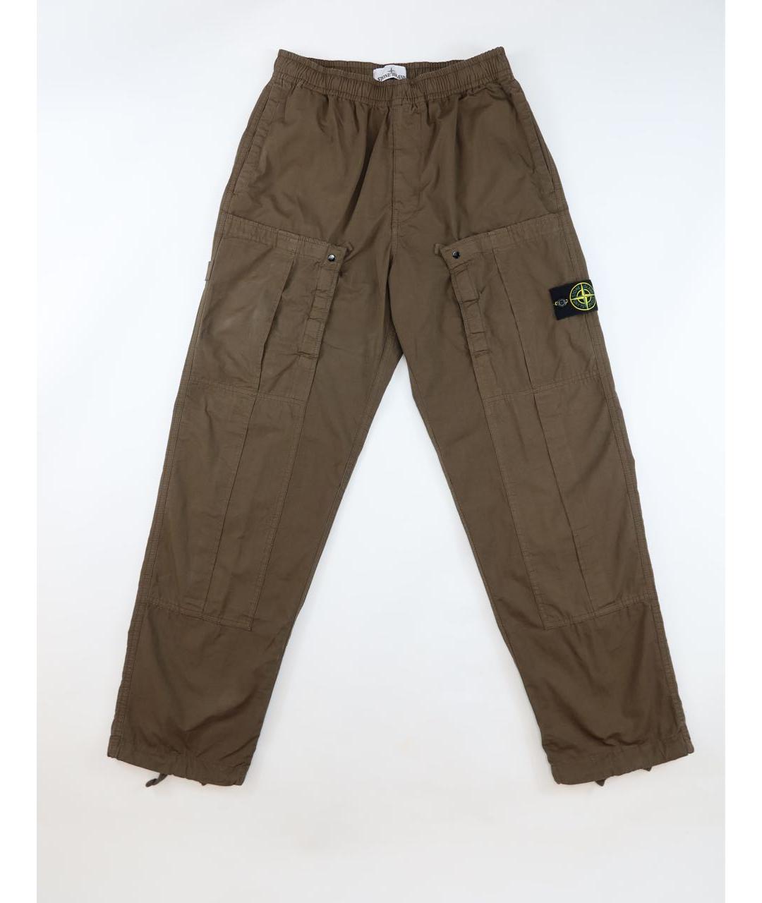 STONE ISLAND Коричневые хлопковые повседневные брюки, фото 7