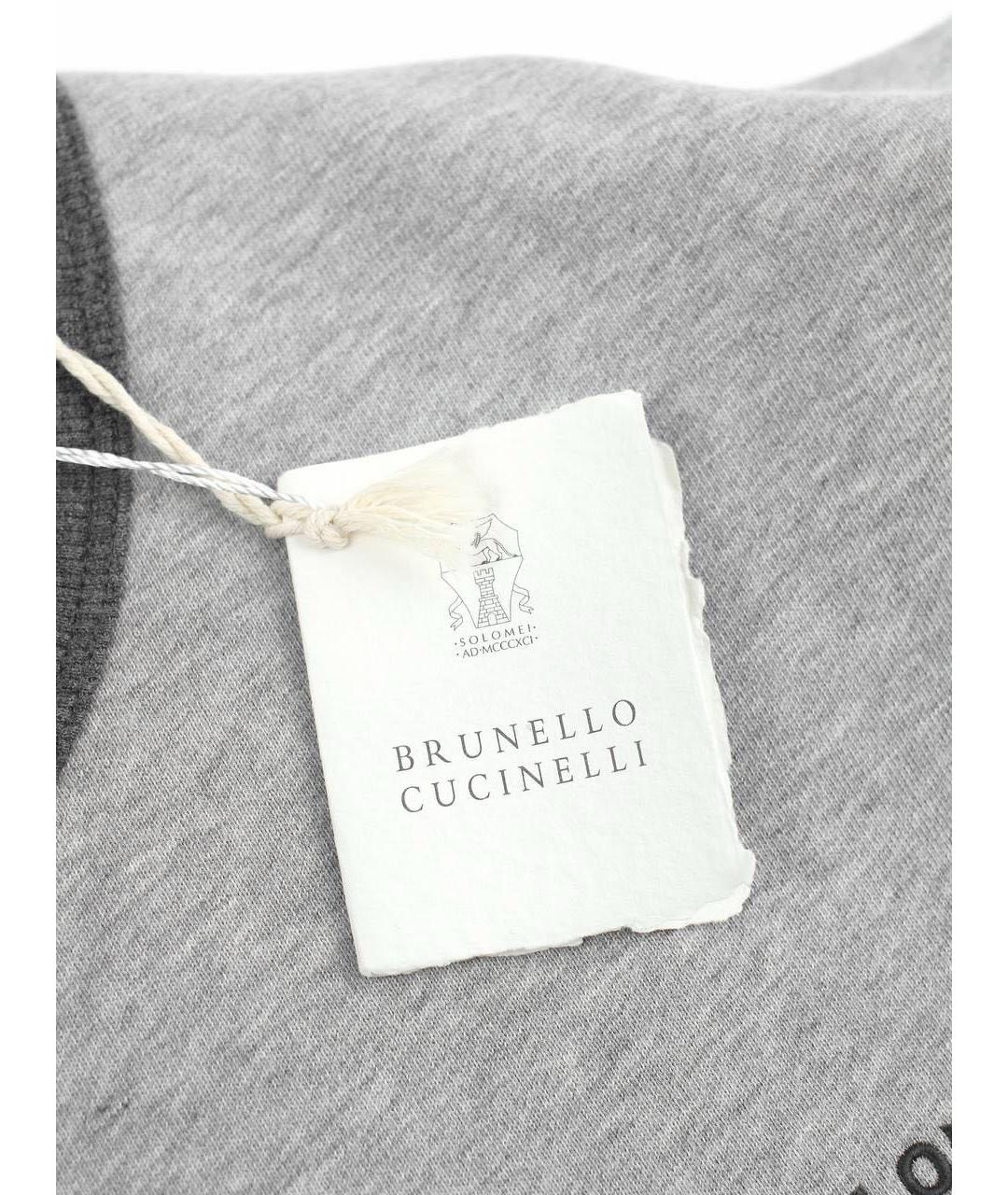 BRUNELLO CUCINELLI Серый хлопковый джемпер / свитер, фото 6