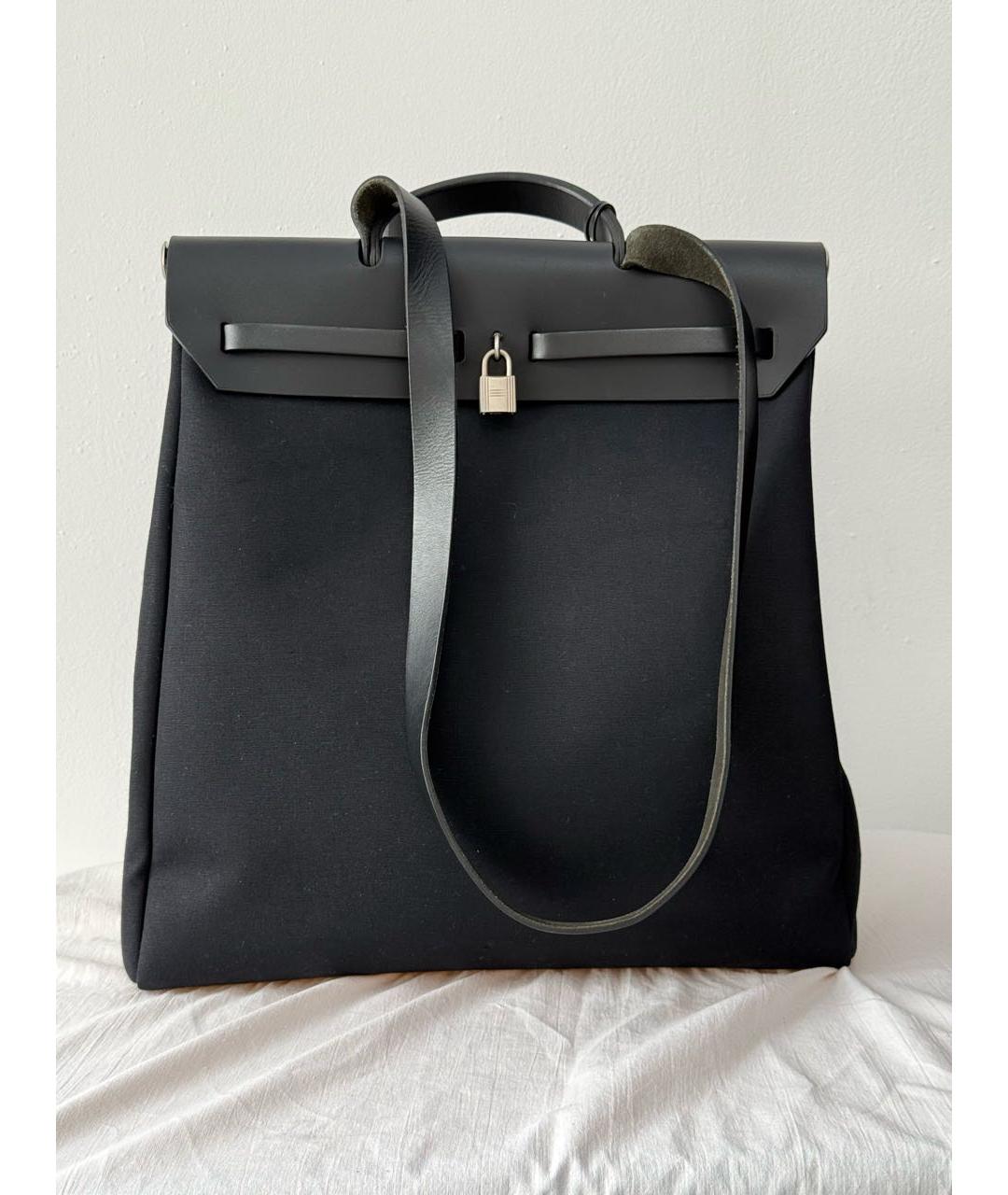 HERMES Черная тканевая сумка через плечо, фото 3