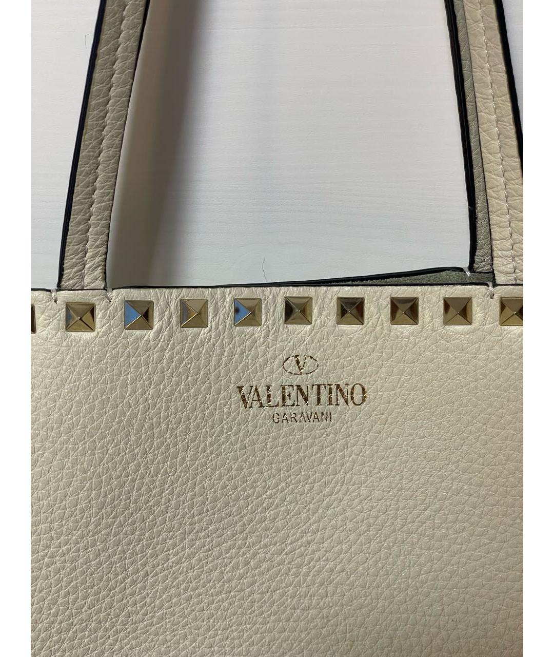 VALENTINO Белая кожаная сумка тоут, фото 3