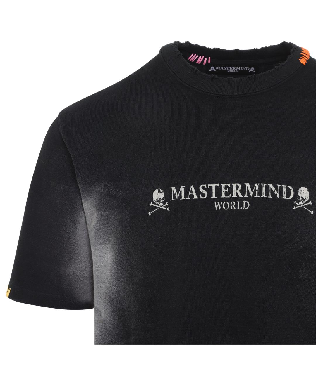 MASTERMIND WORLD Черная хлопковая футболка, фото 3