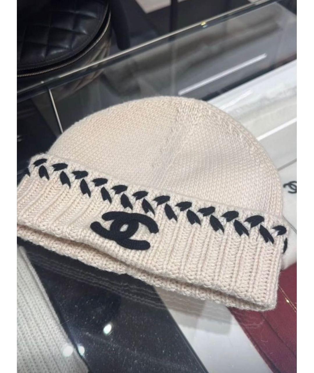 CHANEL Белая кашемировая шапка, фото 2