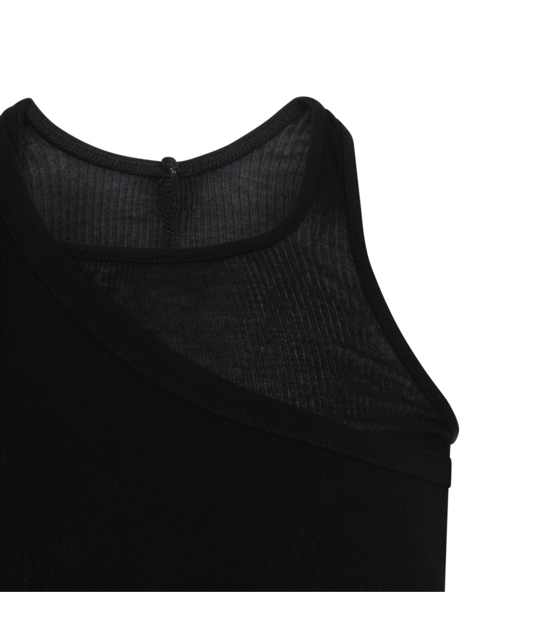 RICK OWENS Черная шелковая майка, фото 3