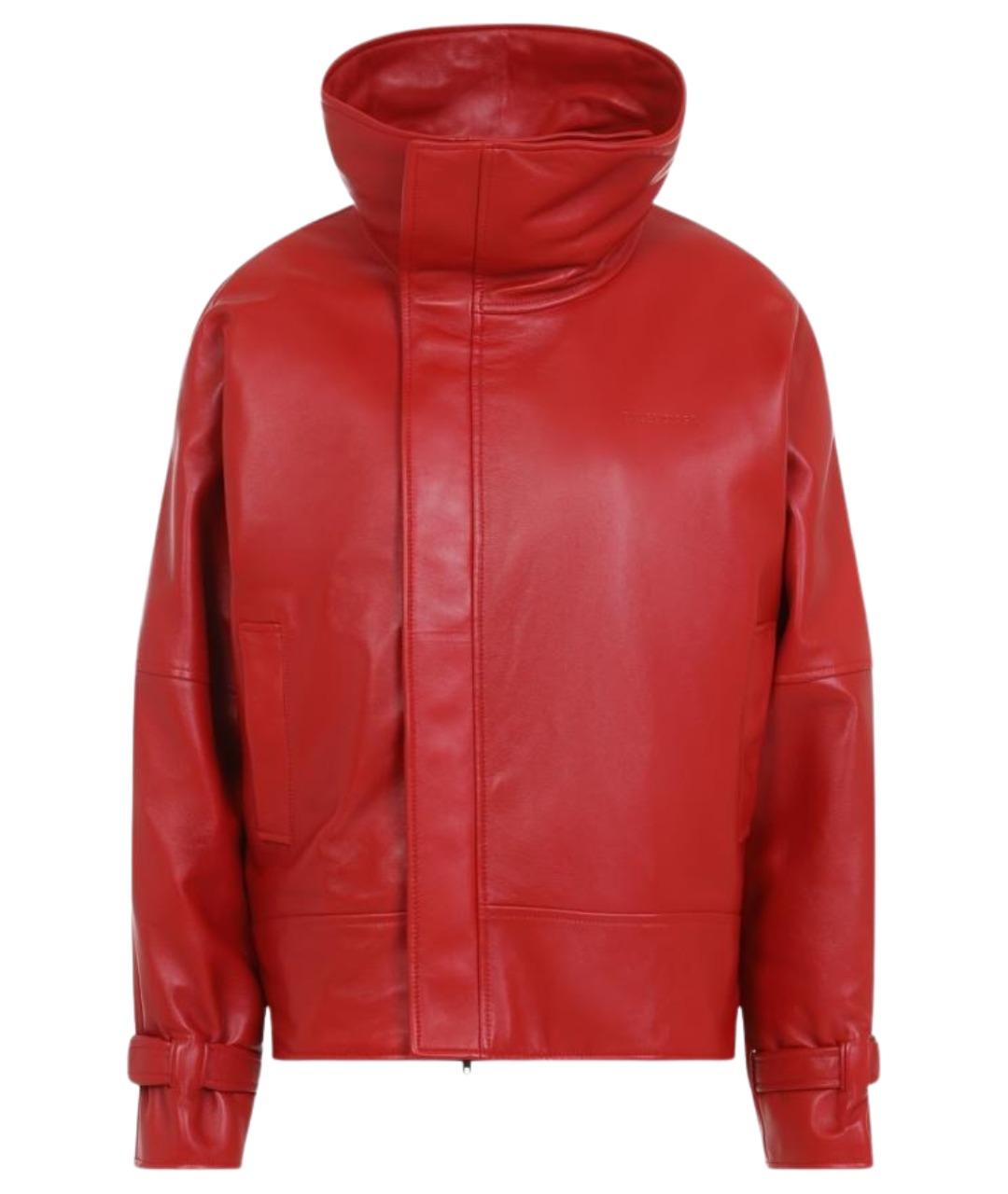 BALENCIAGA Красная кожаная куртка, фото 1
