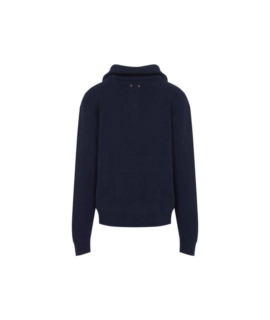 BALENCIAGA Темно-синий шерстяной джемпер / свитер, фото 2
