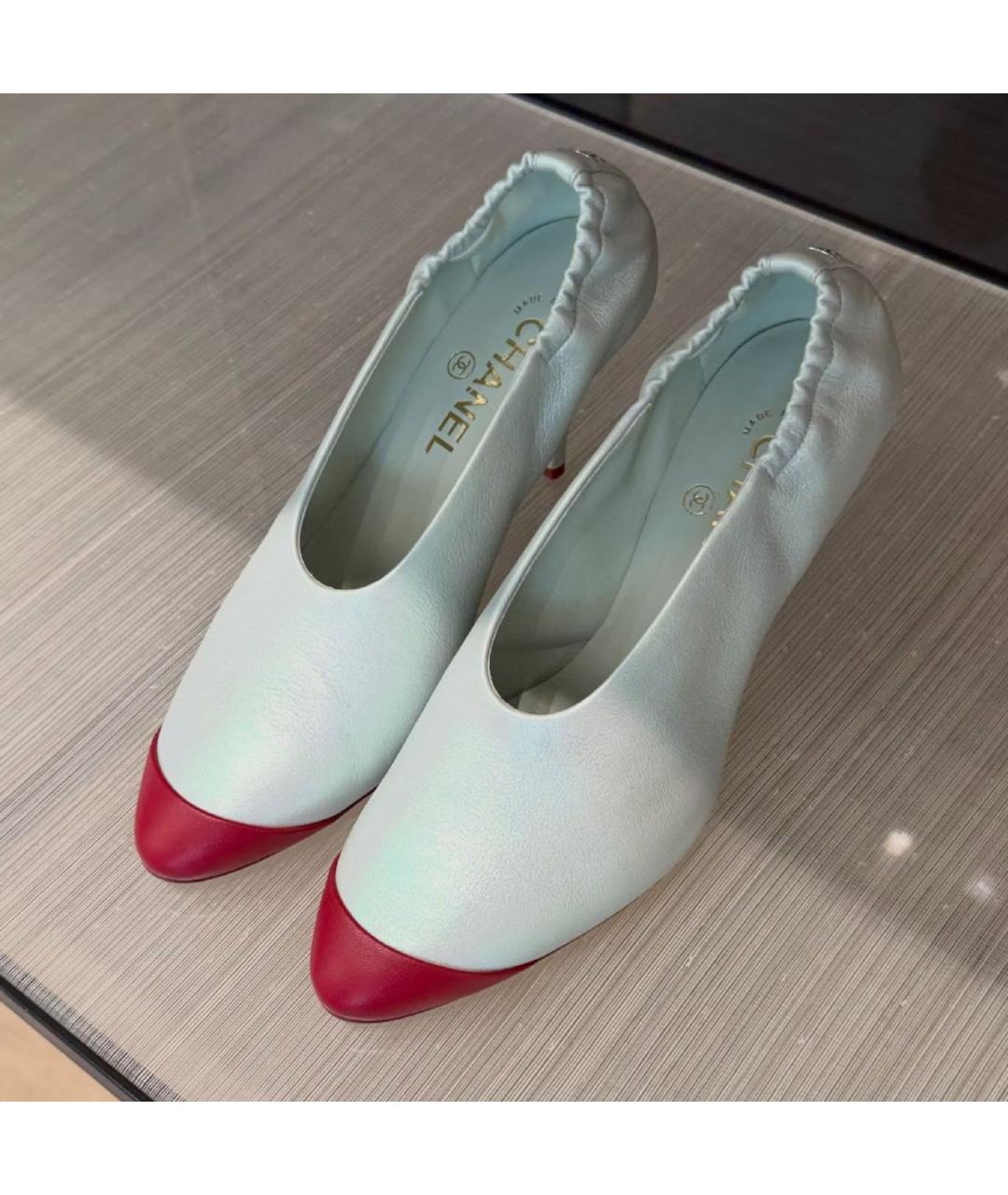 CHANEL Салатовые кожаные туфли, фото 4