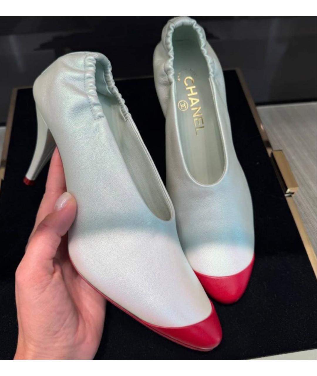 CHANEL Салатовые кожаные туфли, фото 7