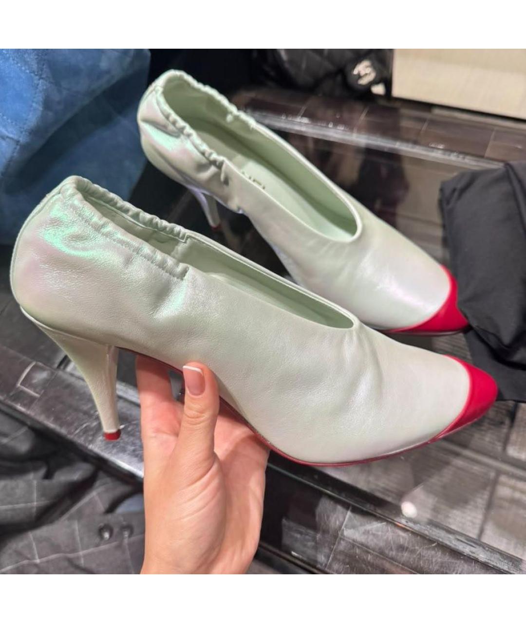 CHANEL Салатовые кожаные туфли, фото 2