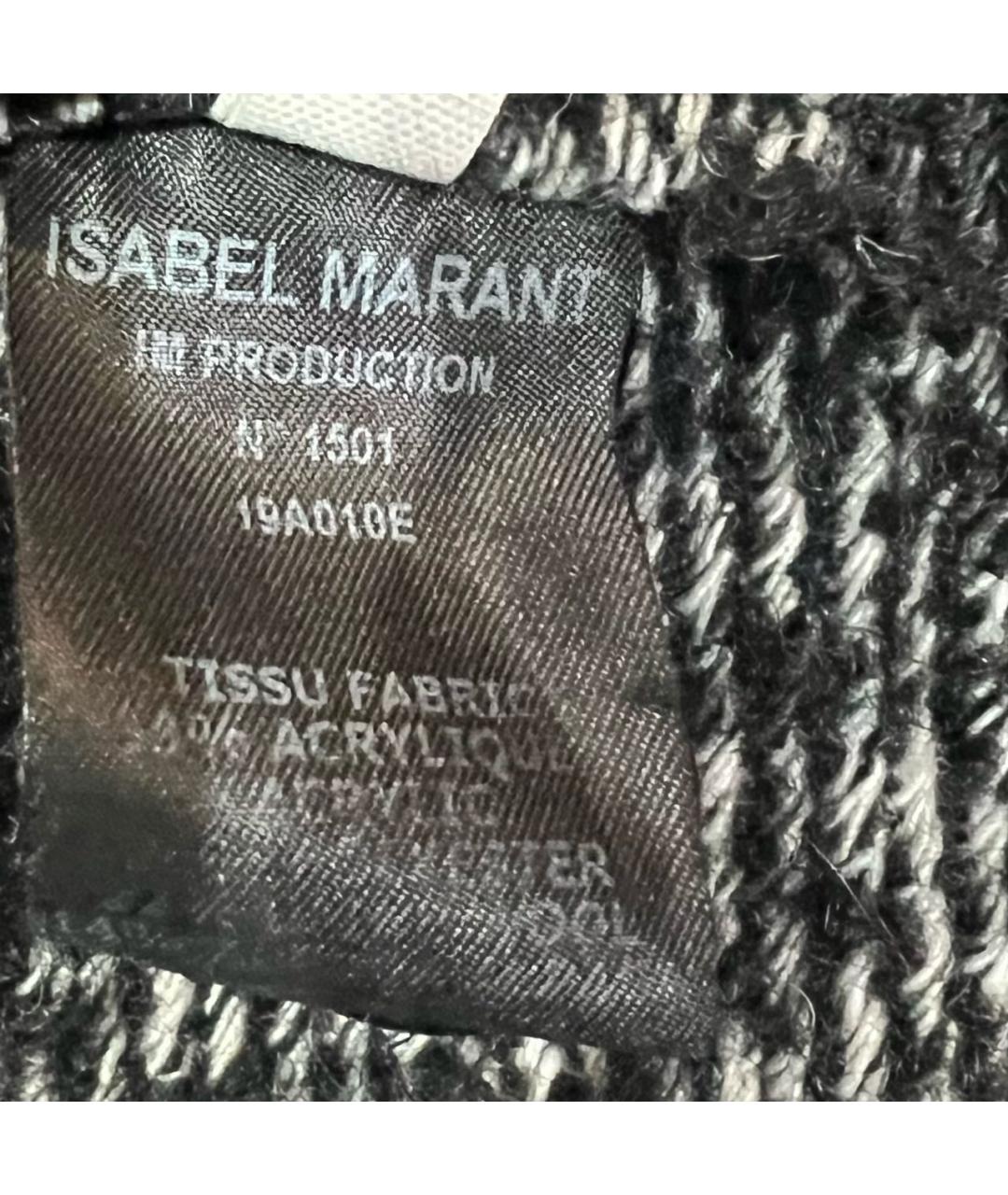 ISABEL MARANT ETOILE Серое шерстяное пальто, фото 6