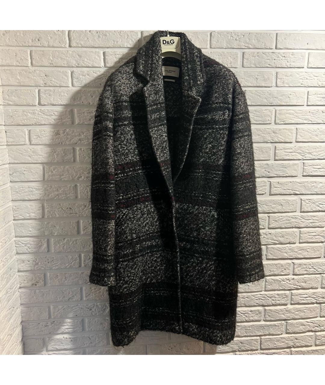 ISABEL MARANT ETOILE Серое шерстяное пальто, фото 8