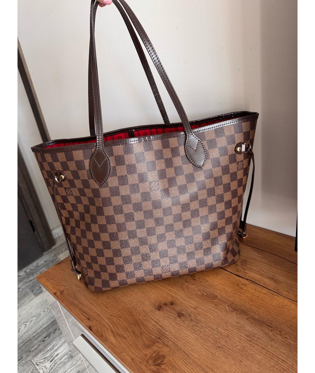 LOUIS VUITTON Коричневая сумка тоут из канвы, фото 7