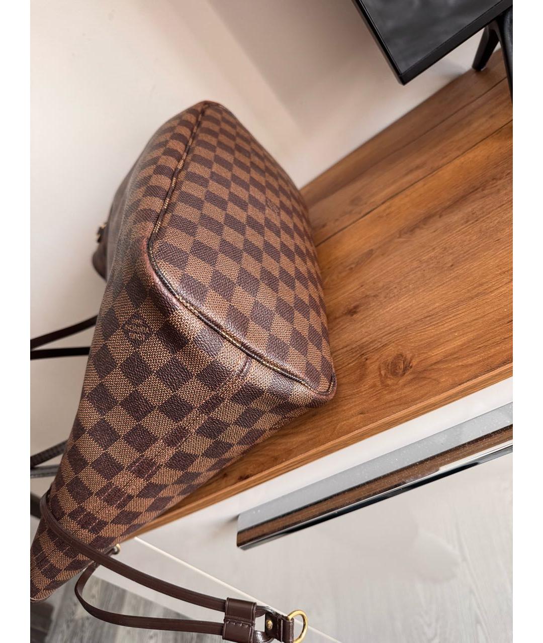 LOUIS VUITTON Коричневая сумка тоут из канвы, фото 5