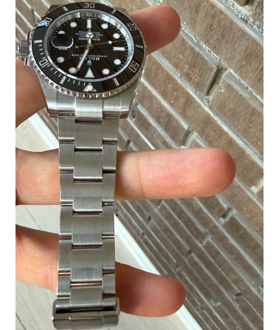 ROLEX Серые металлические часы, фото 4