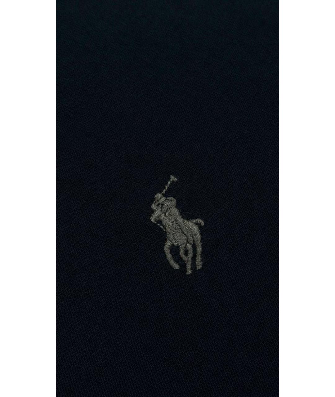 POLO RALPH LAUREN Темно-синее хлопковое поло с коротким рукавом, фото 5