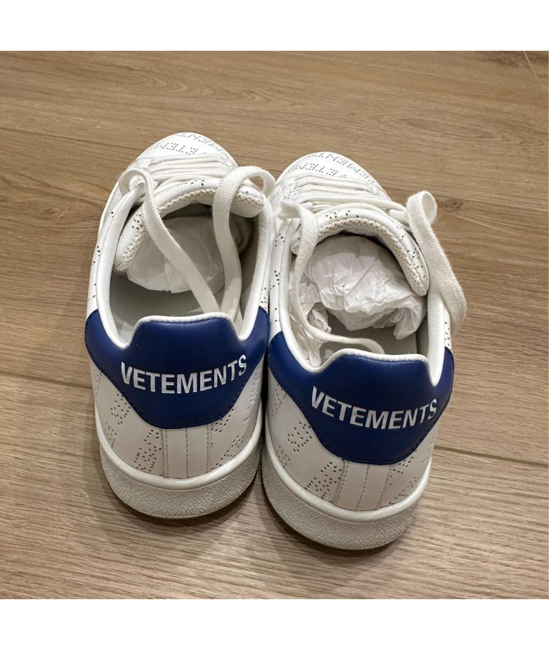 VETEMENTS Белые кожаные кеды, фото 3
