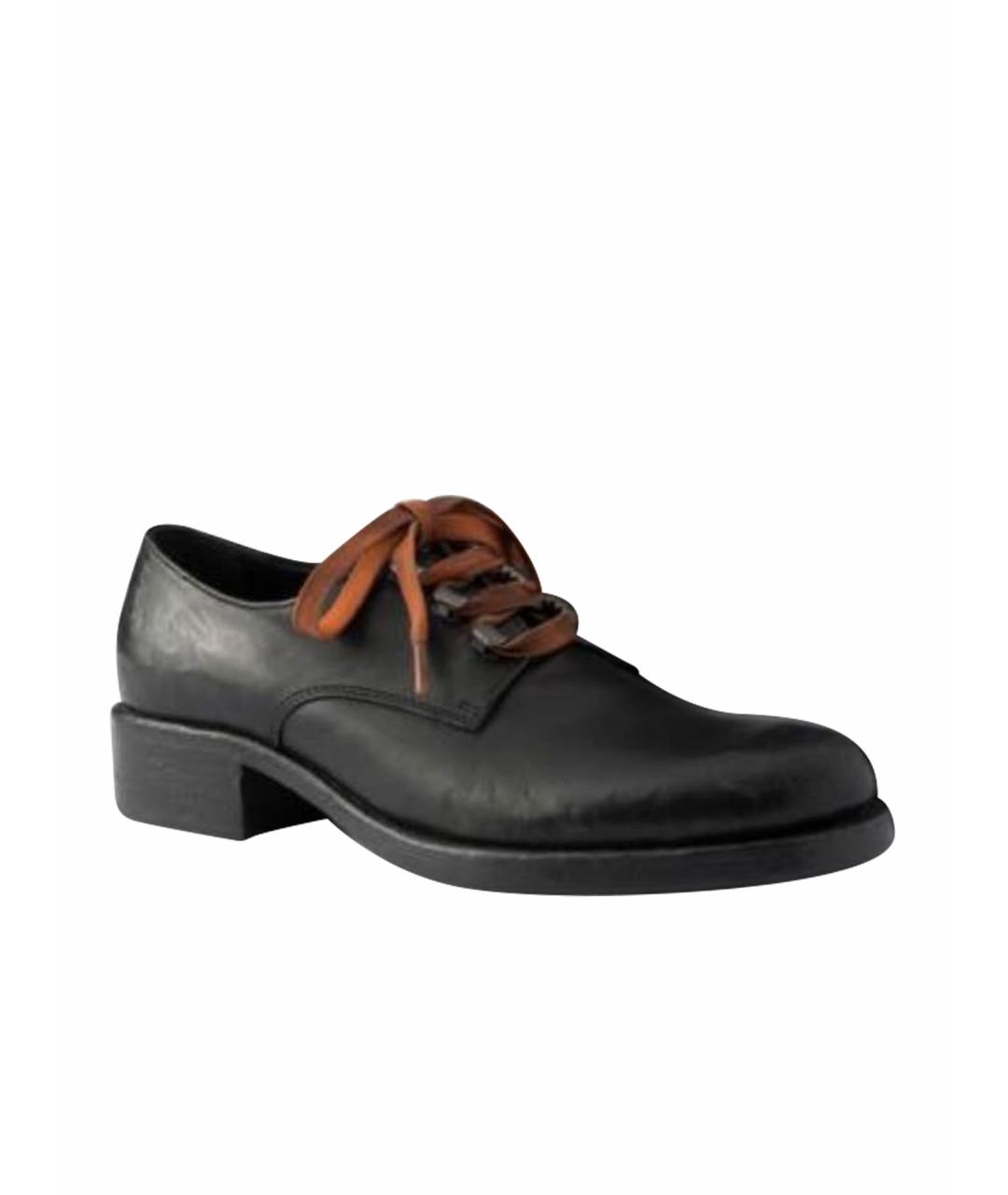PRADA Черные кожаные брогги и оксфорды, фото 1
