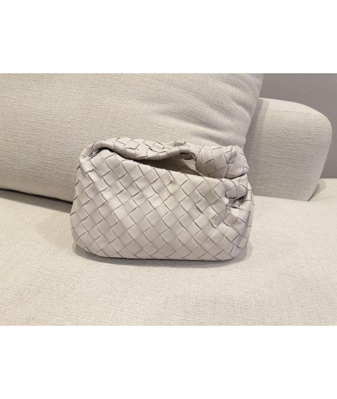 BOTTEGA VENETA Белая кожаная сумка с короткими ручками, фото 3