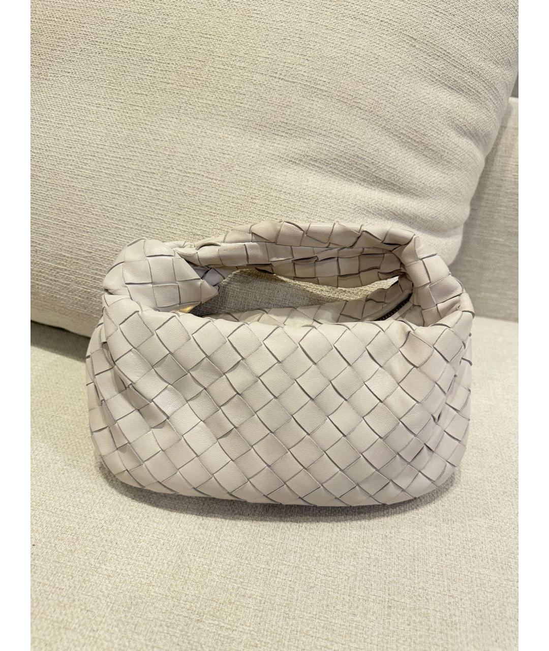 BOTTEGA VENETA Белая кожаная сумка с короткими ручками, фото 7