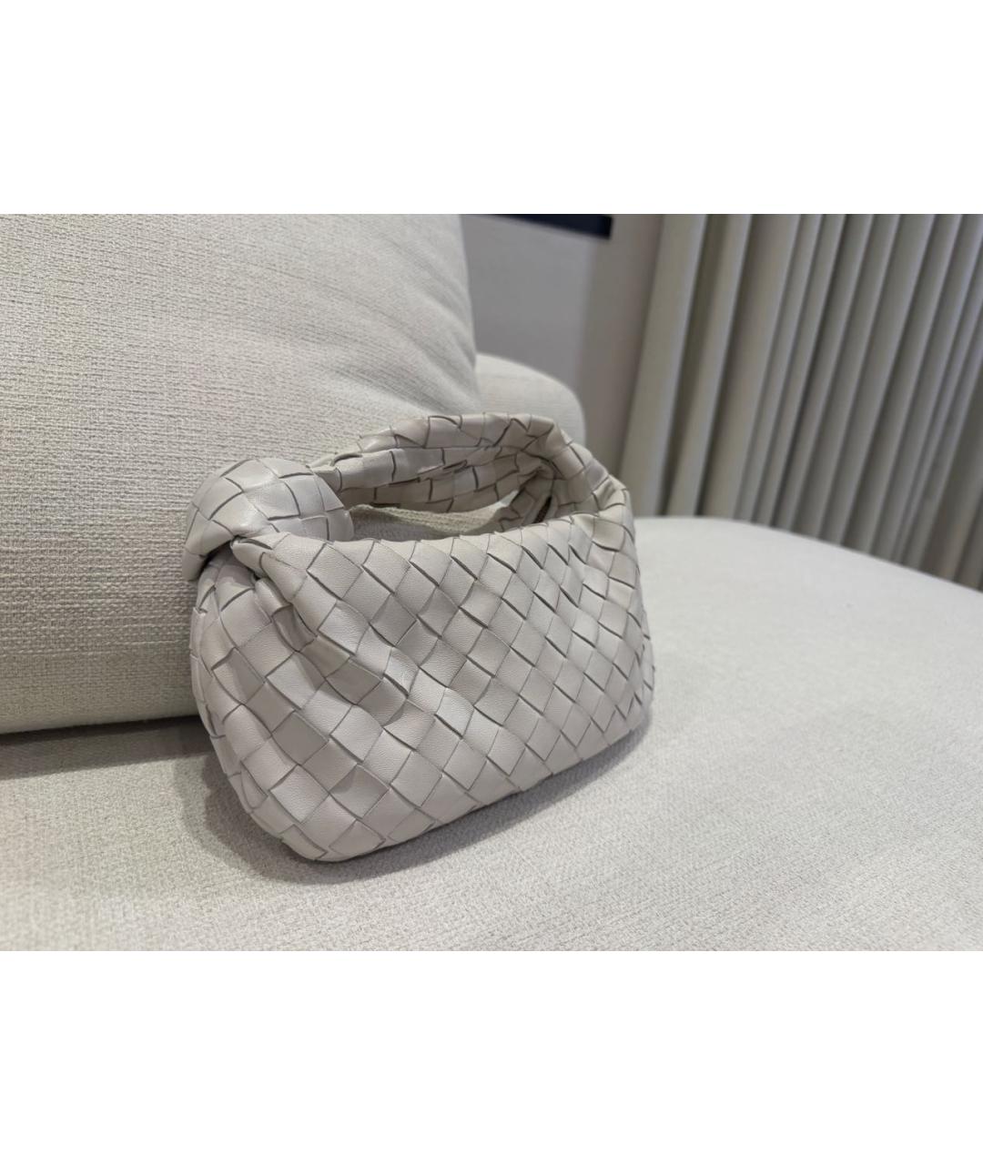 BOTTEGA VENETA Белая кожаная сумка с короткими ручками, фото 2