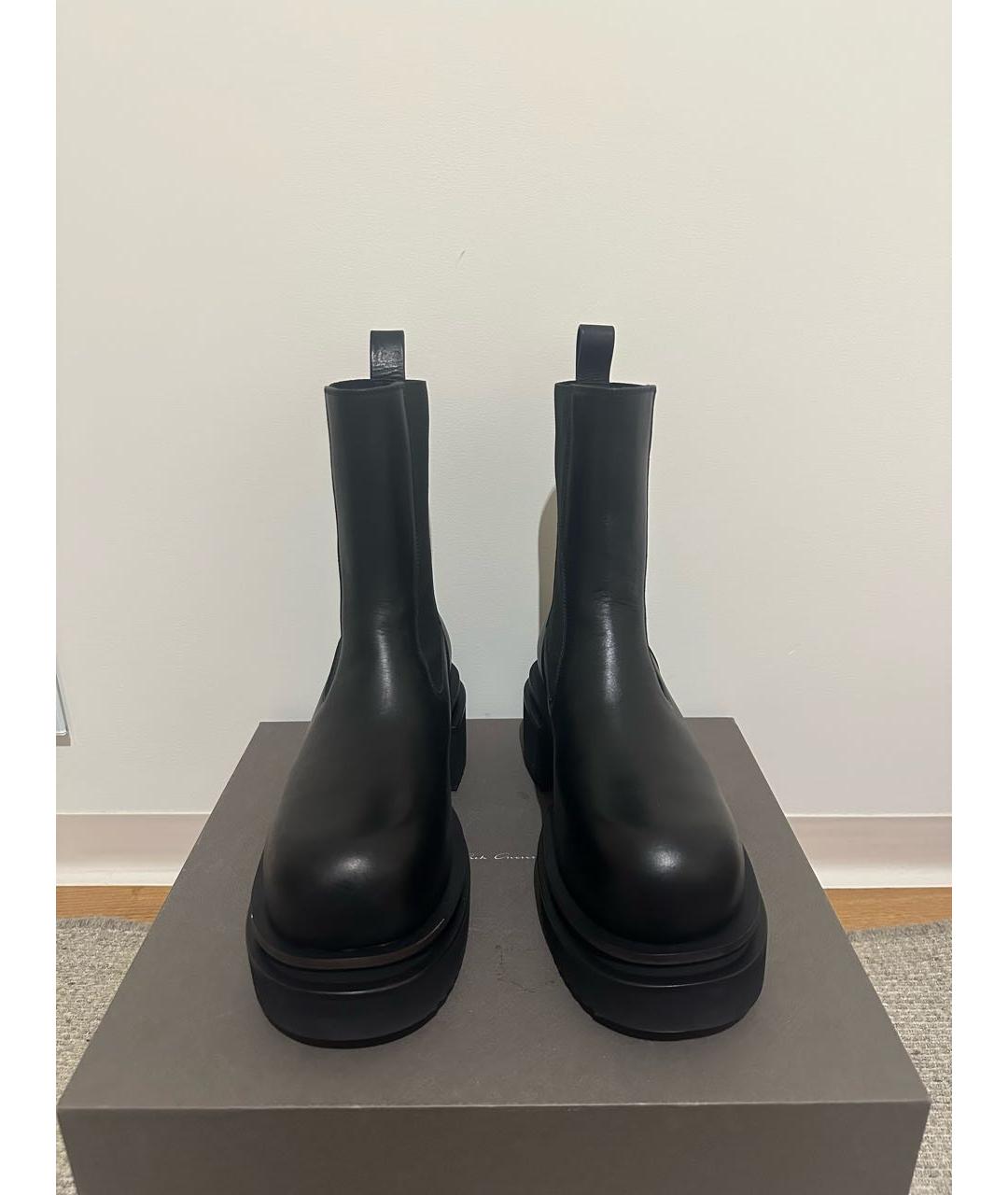RICK OWENS Черные кожаные ботинки, фото 4