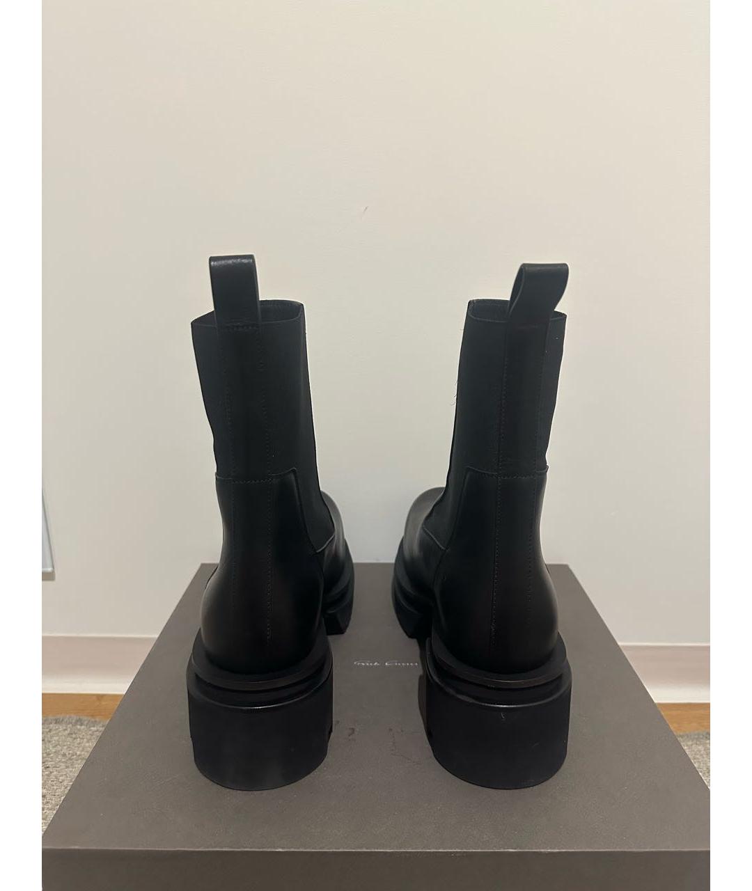 RICK OWENS Черные кожаные ботинки, фото 3