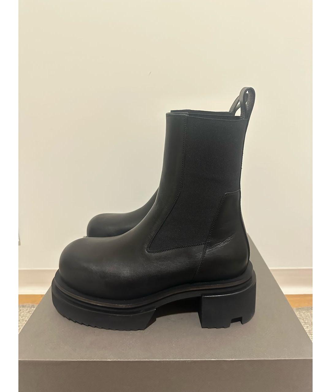 RICK OWENS Черные кожаные ботинки, фото 6