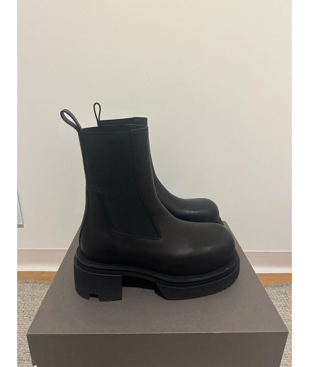 RICK OWENS Черные кожаные ботинки, фото 2