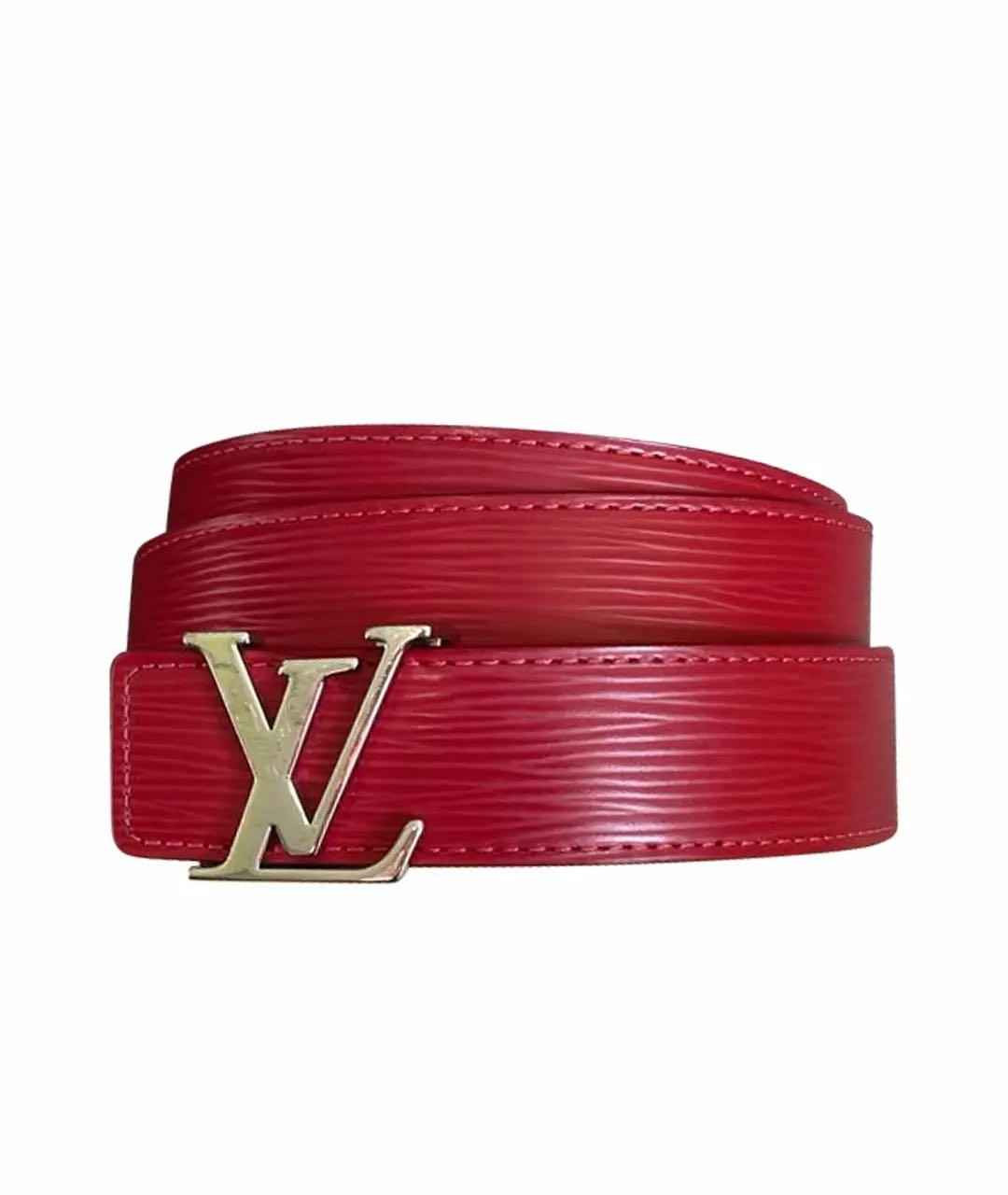 LOUIS VUITTON Красный кожаный ремень, фото 5