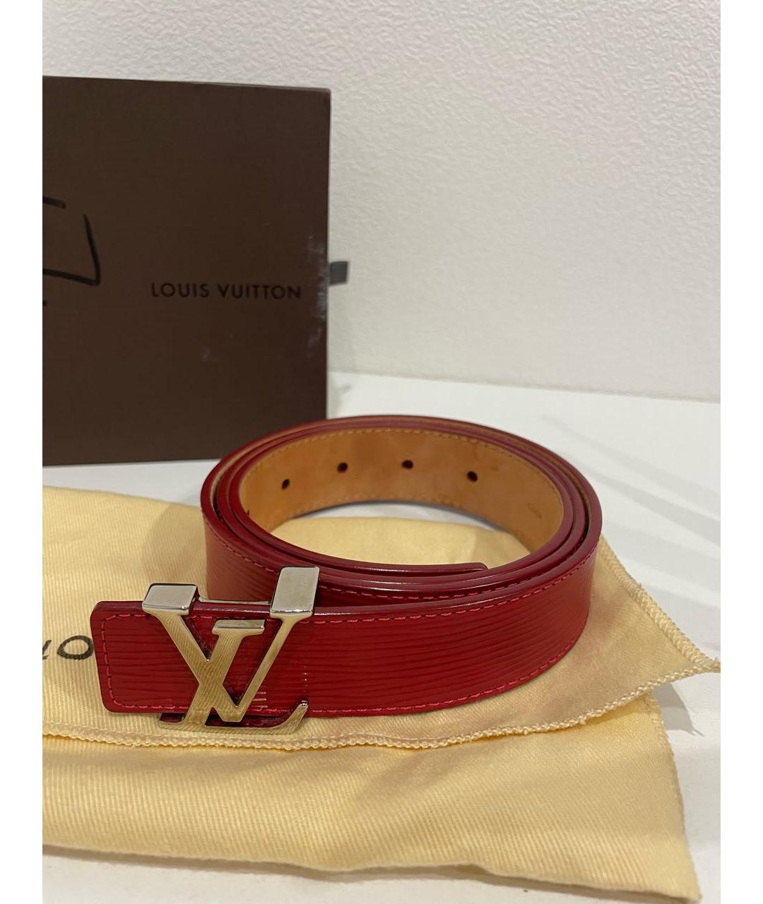 LOUIS VUITTON Красный кожаный ремень, фото 2