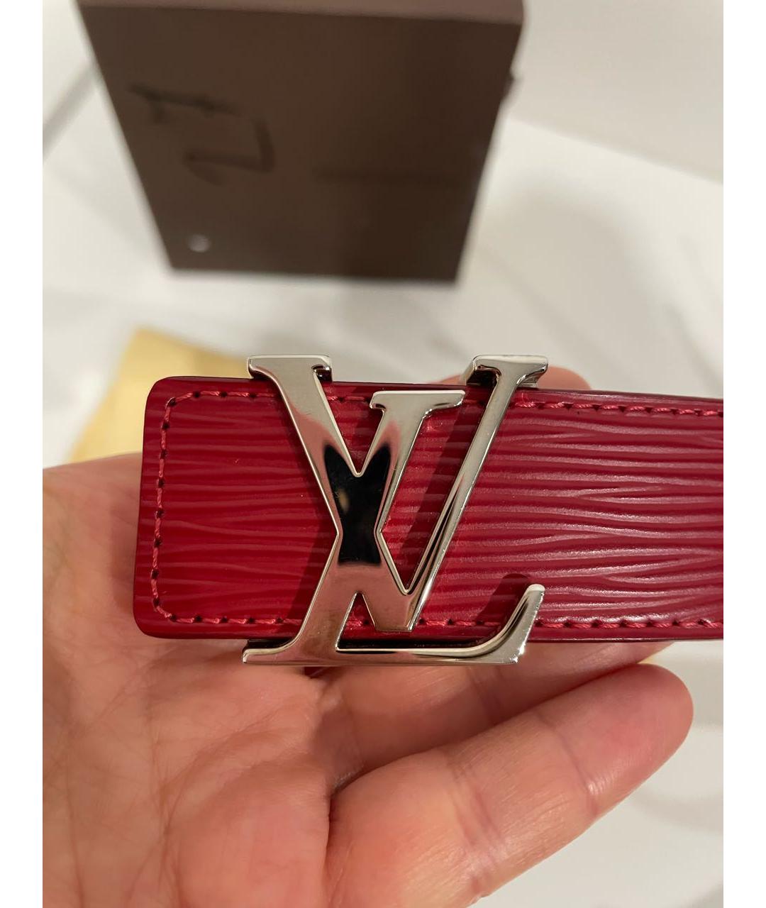 LOUIS VUITTON Красный кожаный ремень, фото 3