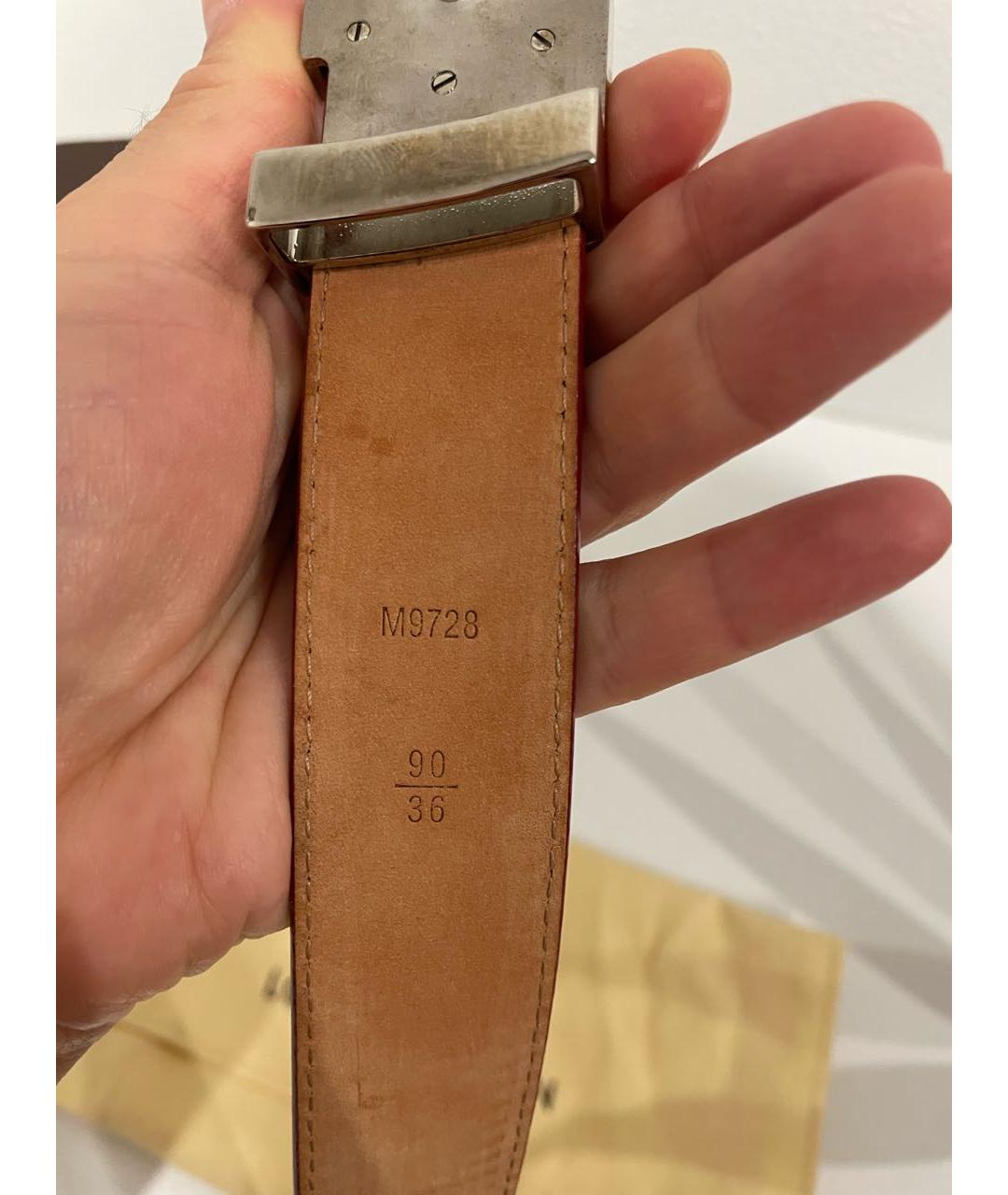 LOUIS VUITTON Красный кожаный ремень, фото 4
