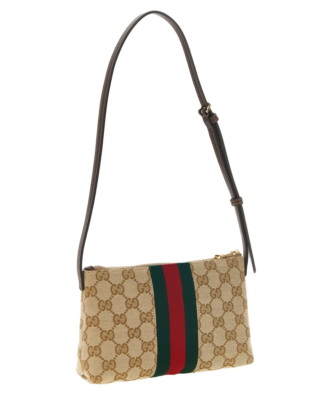 GUCCI Бежевая тканевая сумка через плечо, фото 2