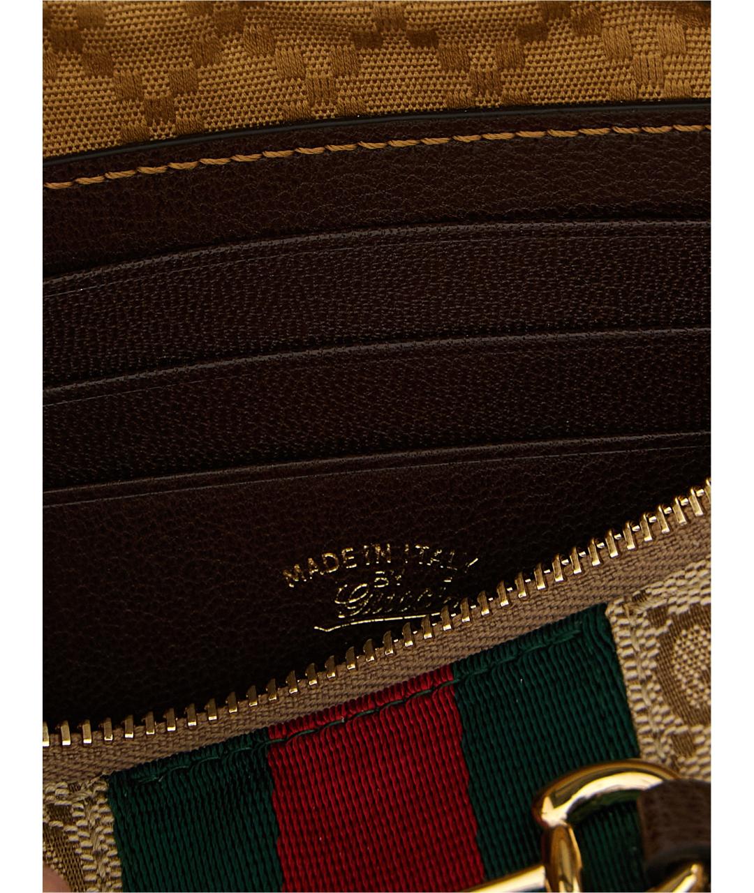 GUCCI Бежевая тканевая сумка через плечо, фото 4