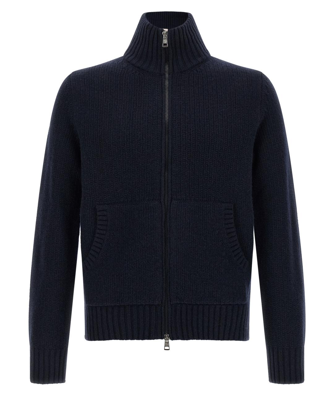MONCLER Синий шерстяной кардиган, фото 1