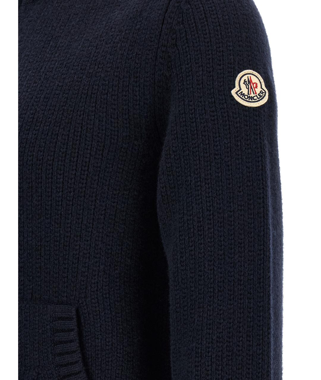 MONCLER Синий шерстяной кардиган, фото 4