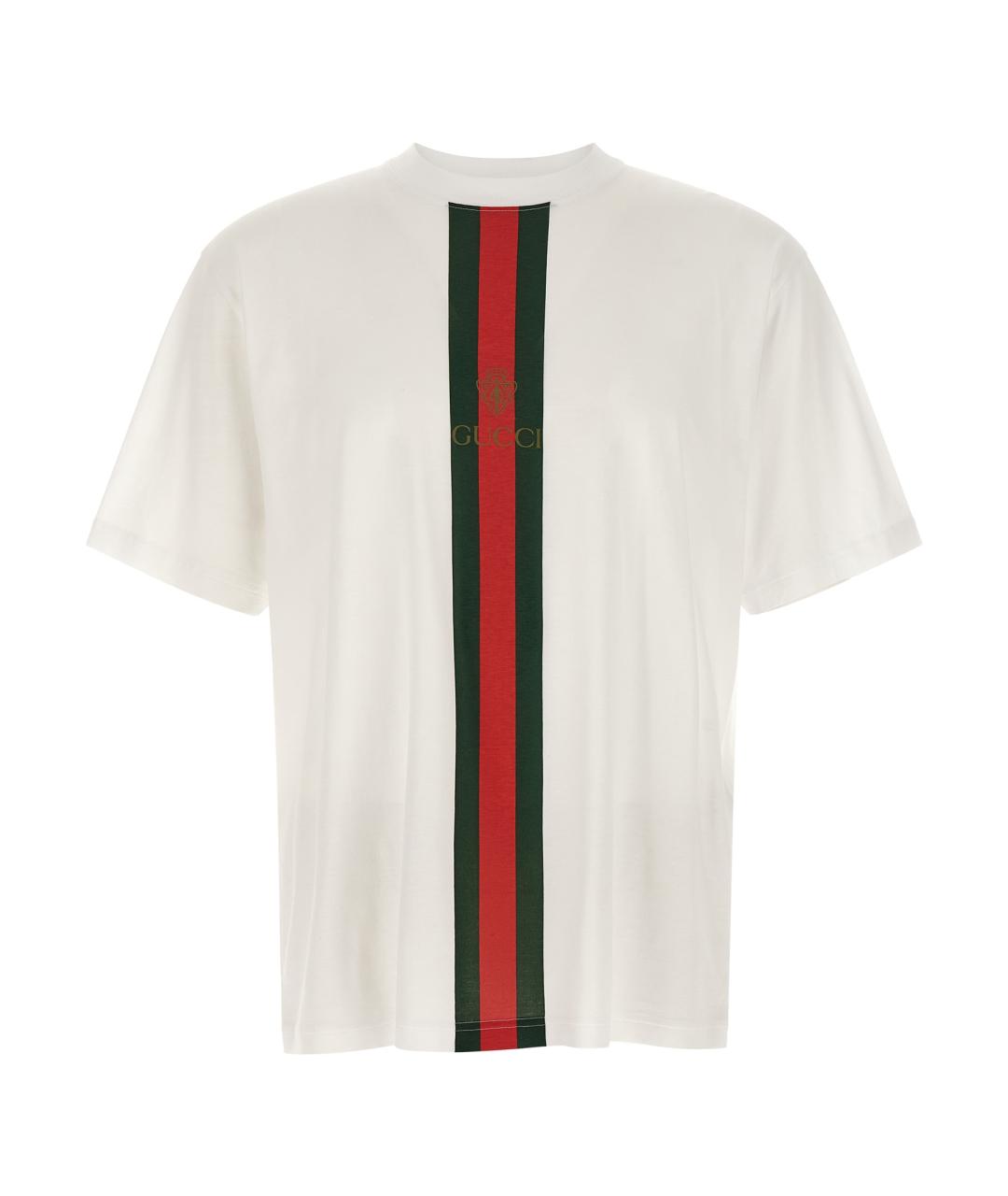 GUCCI Белая хлопковая футболка, фото 1