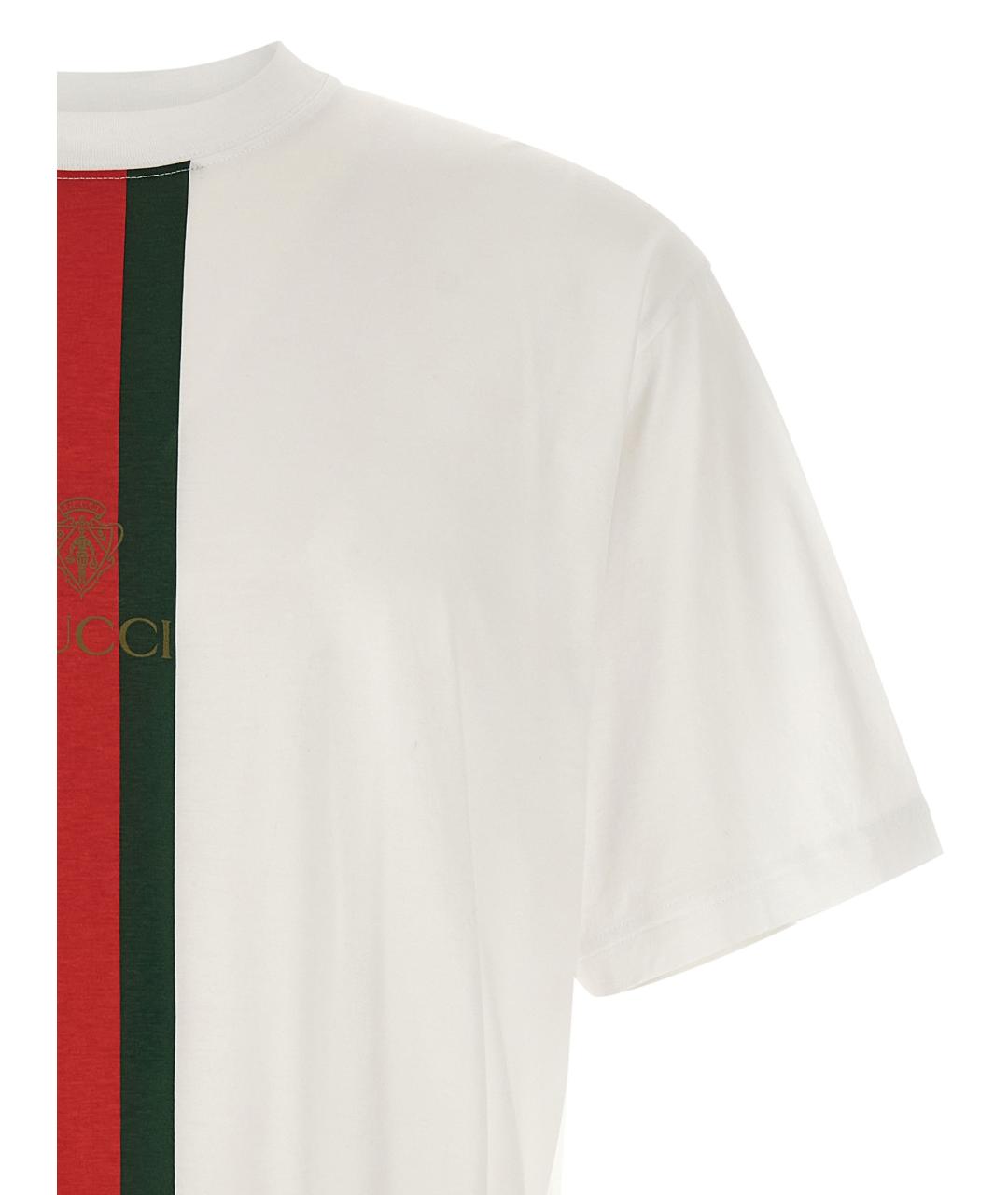 GUCCI Белая хлопковая футболка, фото 3