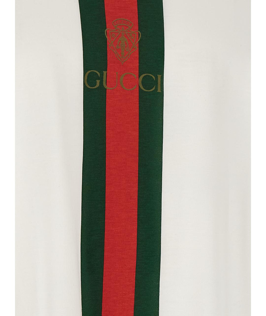 GUCCI Белая хлопковая футболка, фото 4