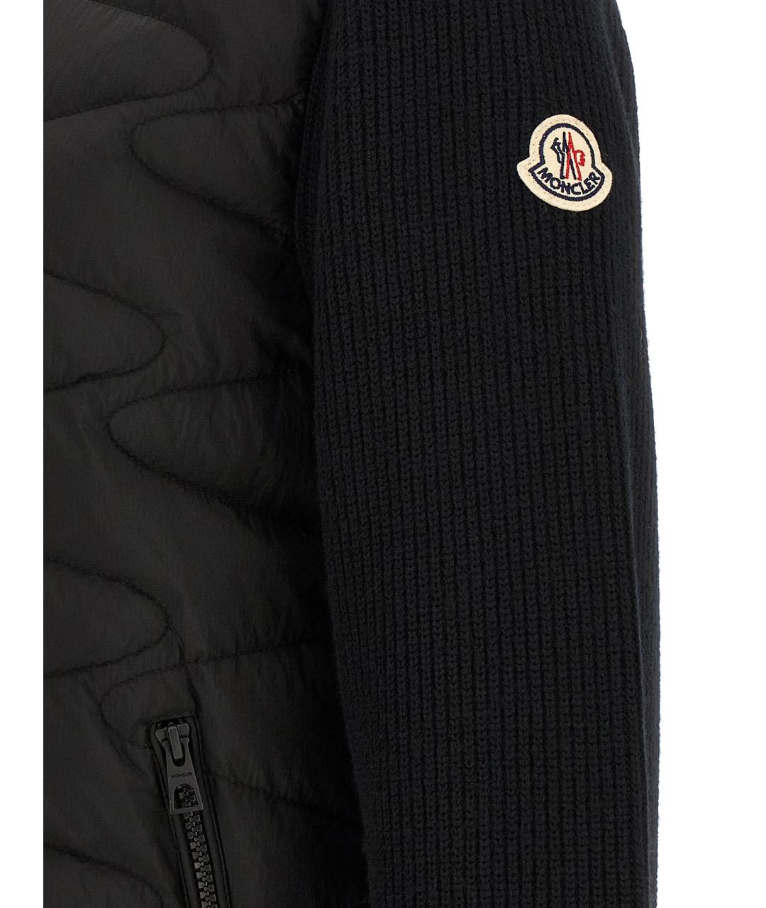 MONCLER Черный полиамидовый кардиган, фото 4