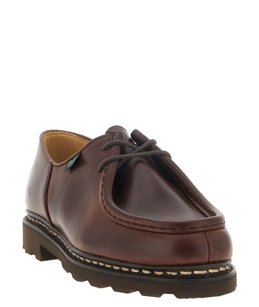 PARABOOT Коричневые кожаные низкие ботинки, фото 2