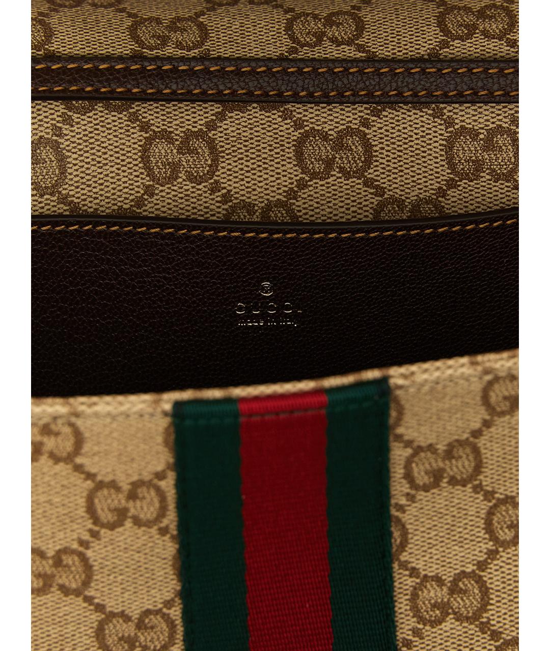 GUCCI Бежевая хлопковая сумка через плечо, фото 4