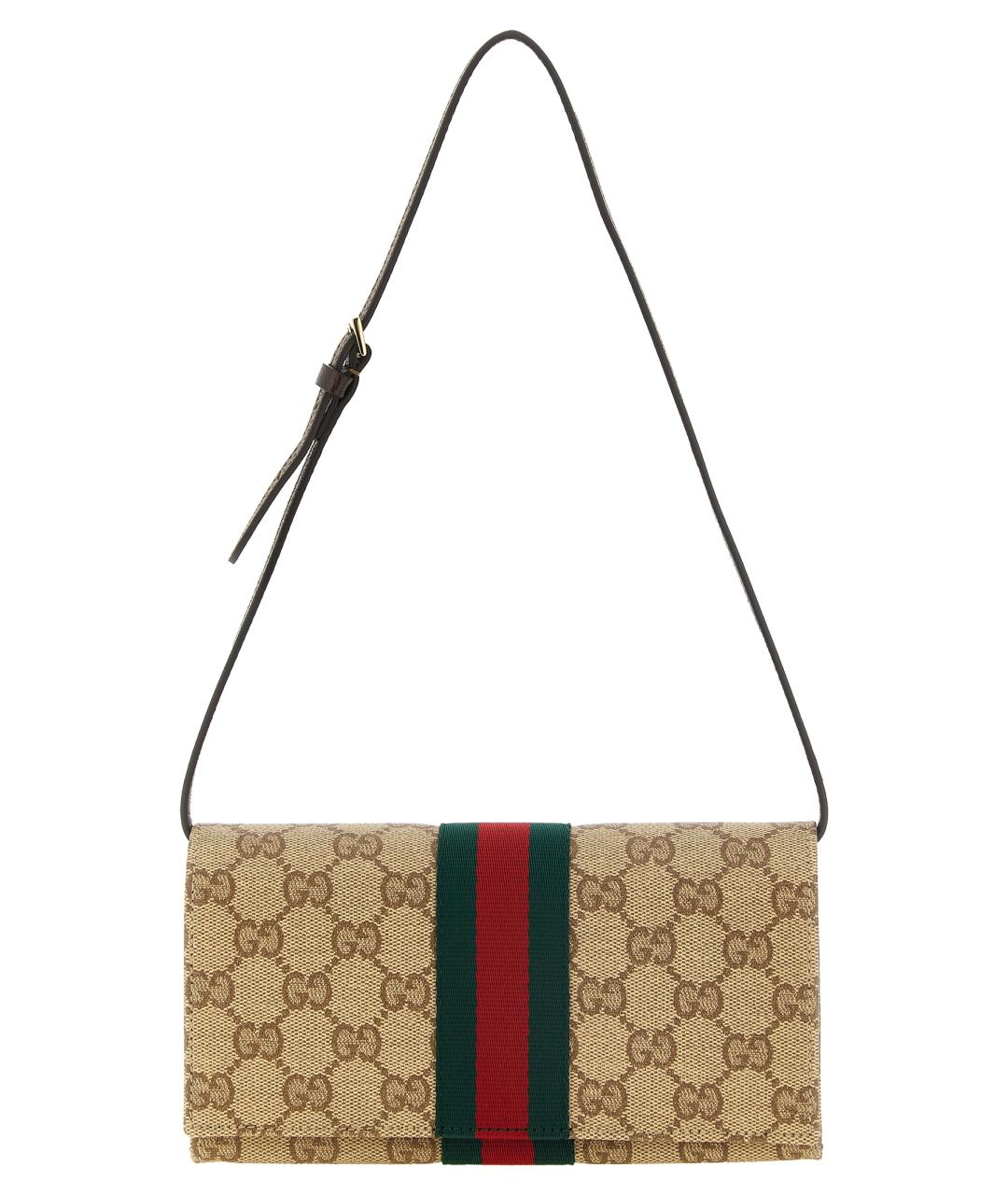 GUCCI Бежевая хлопковая сумка через плечо, фото 1
