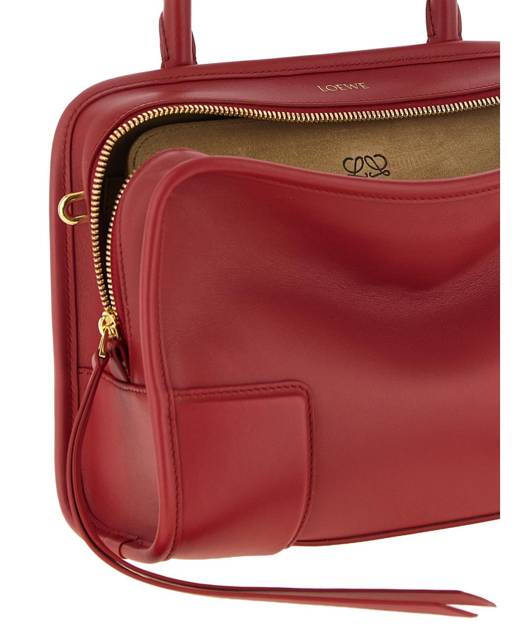 LOEWE Красная кожаная сумка тоут, фото 4