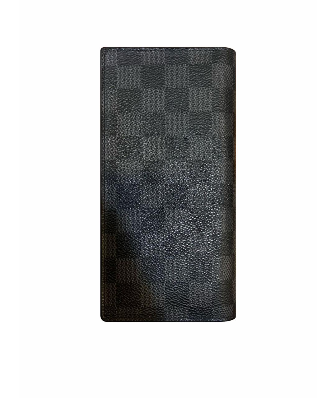 LOUIS VUITTON Черный кожаный кошелек, фото 1