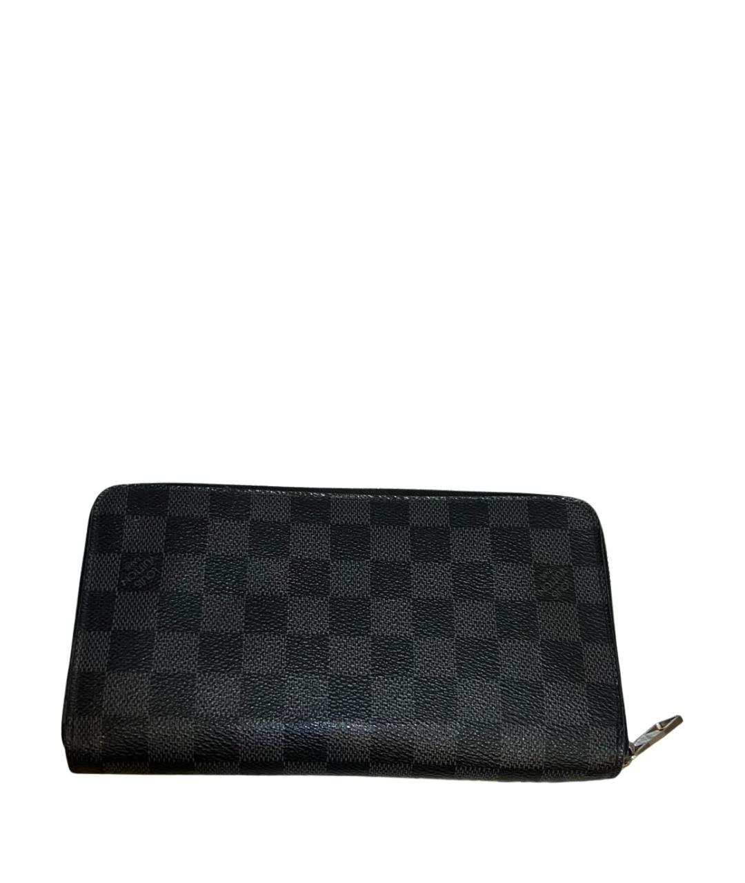LOUIS VUITTON Черный кожаный кошелек, фото 1