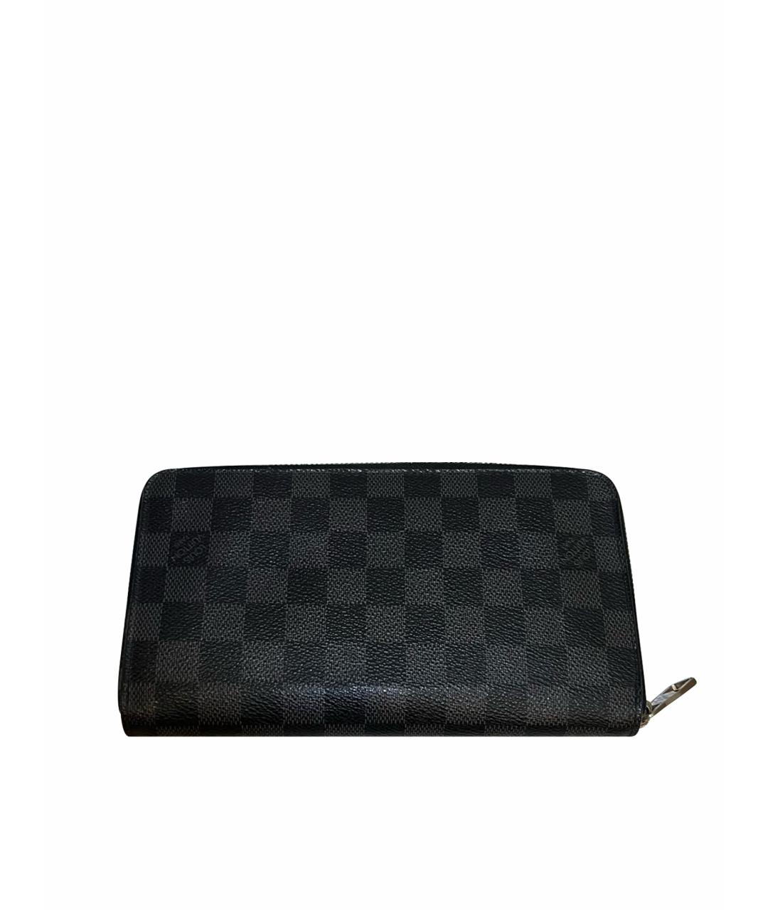 LOUIS VUITTON Черный кожаный кошелек, фото 1