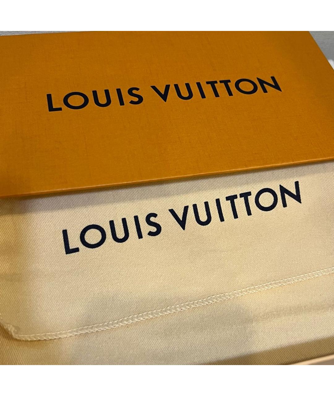 LOUIS VUITTON Черный кожаный кошелек, фото 7