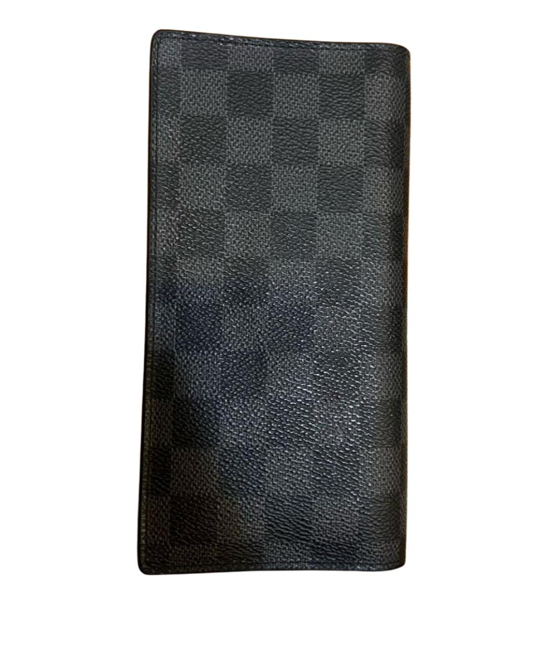 LOUIS VUITTON Черный кожаный кошелек, фото 1